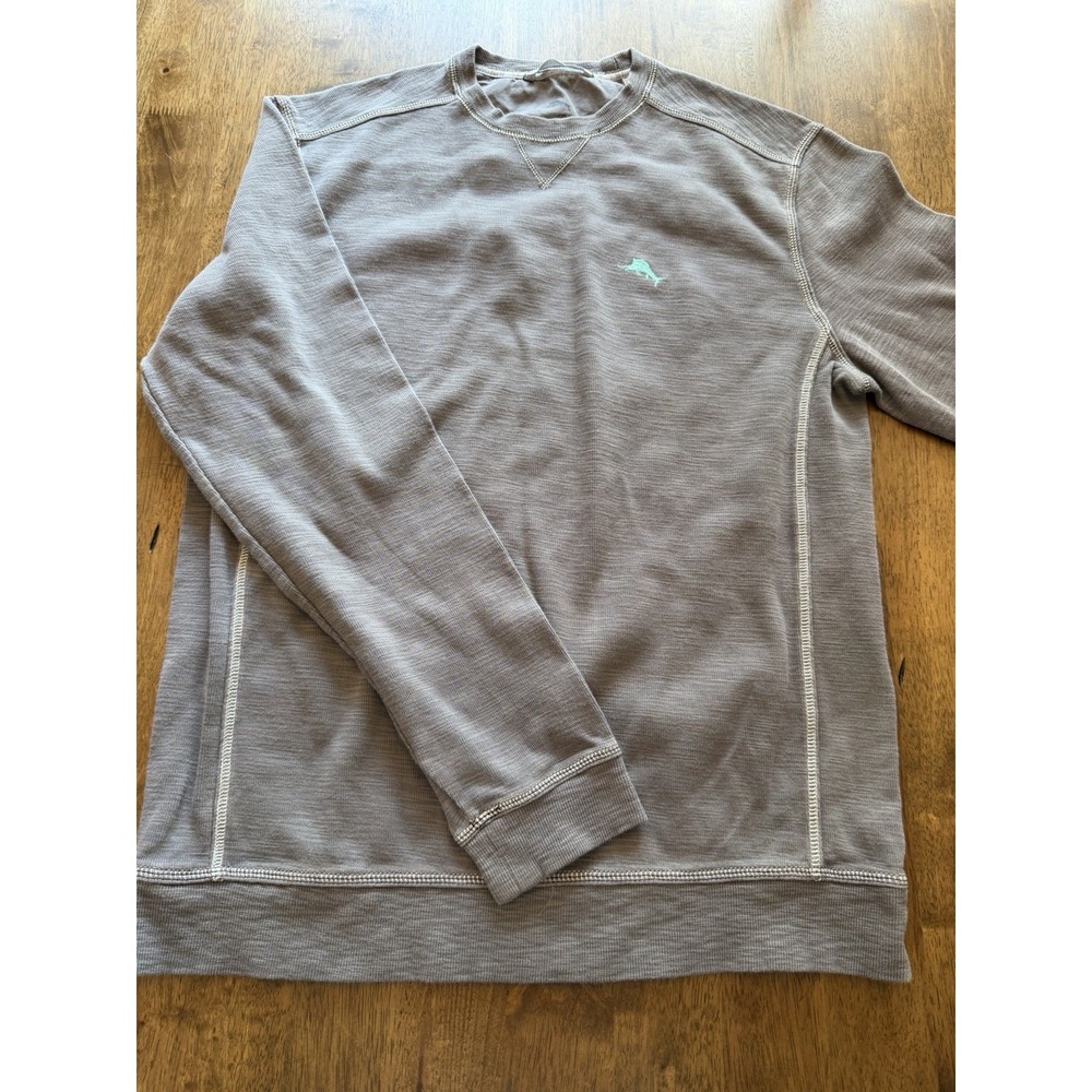 Tommy Bahama Men's LT Large Gray Crewneck Sweatshirt Embroidered Marlin